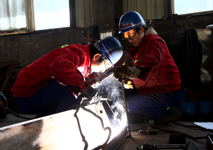 勞動節里的鋼模板工人