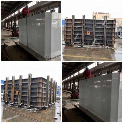 4*3.7米箱涵鋼模板內外模組裝完成